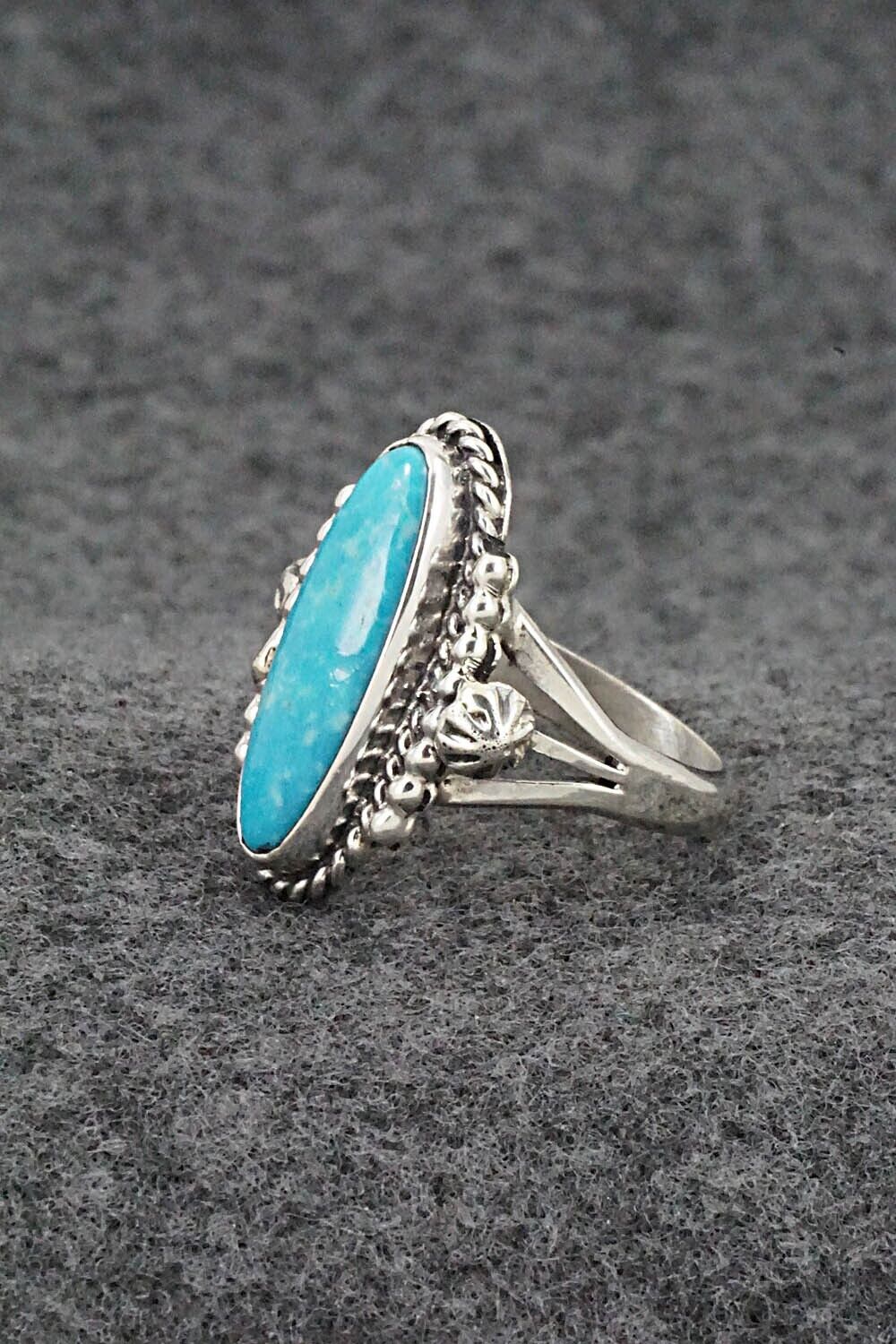 Turquoise & Sterling Silver Ring - Samuel Yellowhair - Size 7