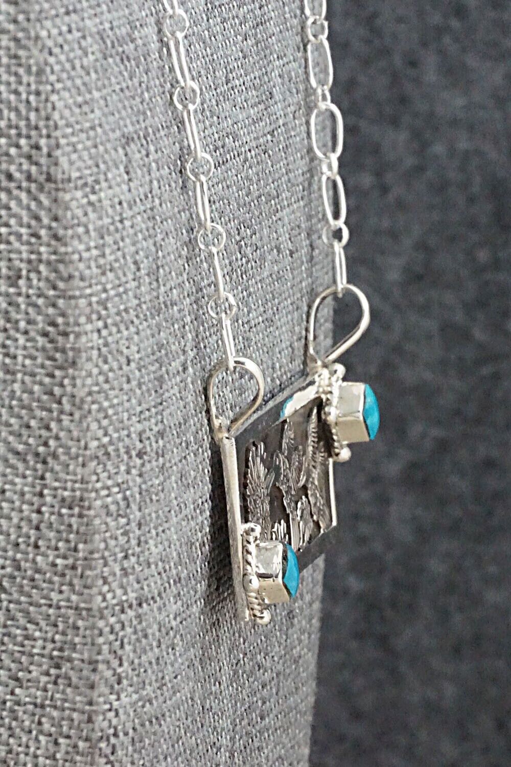 Turquoise & Sterling Silver Necklace - Jeremy Delgarito