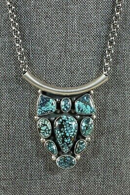 Navajo Turquoise & Sterling Silver Necklace - Raymond Delgarito - High Lonesome Trading