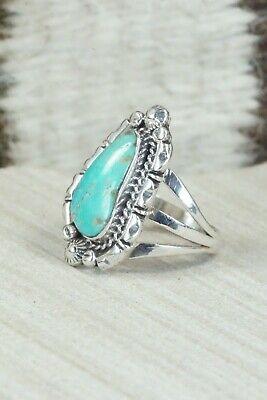 Turquoise and Sterling Silver Ring - Andrew Vandever - Size 7 - High Lonesome Trading