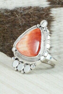 Spiny Oyster & Sterling Silver Ring - Daniel Benally - Size 10.25