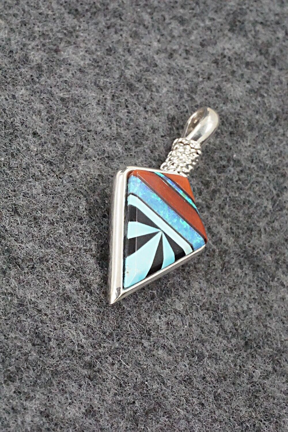Multi Stone & Sterling Silver Pendant - Rene Roanhorse