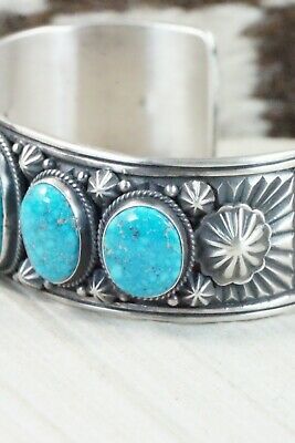Navajo Turquoise & Sterling Silver Bracelet - Derrick Gordon