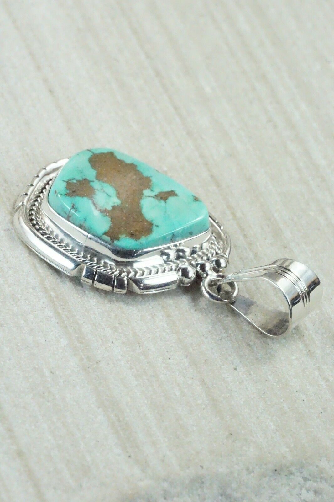 Turquoise & Sterling Silver Pendant - Samuel Yellowhair
