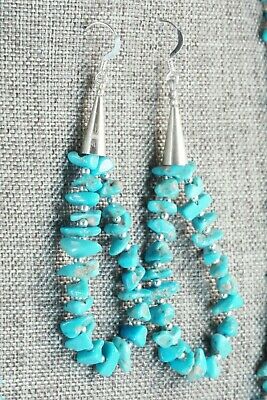 Turquoise & Sterling Silver Necklace and Earrings - Victoria Calladitto