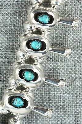 Turquoise & Sterling Silver Squash Blossom and Earrings - Phil Garcia
