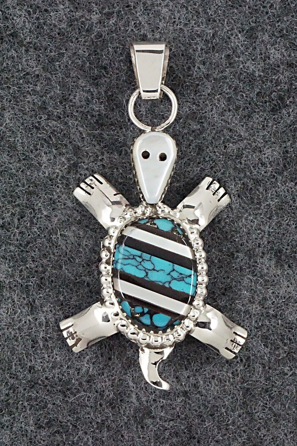 Multi Stone & Sterling Silver Inlay Pendant - Wayne Haloo