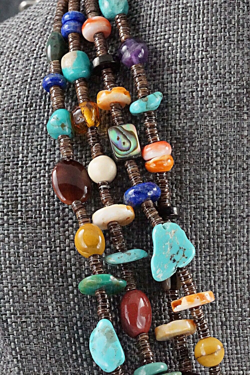 Multi Stone and Sterling Silver Necklace - Helen Tsosie