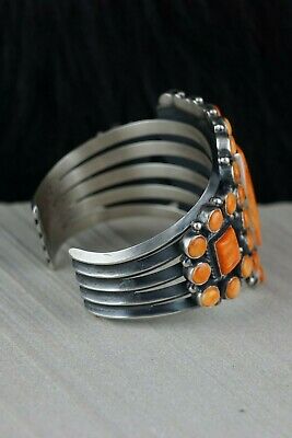 Navajo Spiny Oyster & Sterling Silver Bracelet - Anthony Skeets - High Lonesome Trading