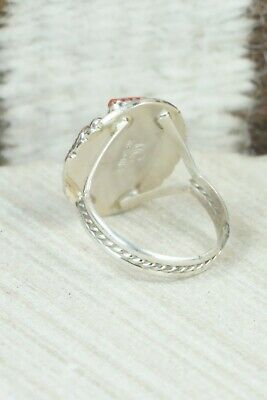 Coral and Sterling Silver Ring - Melvin Chee - Size 10