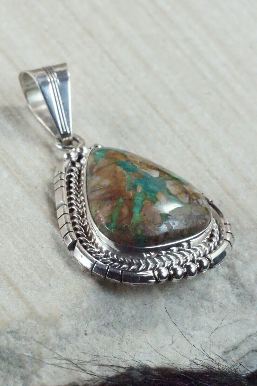 Turquoise & Sterling Silver Pendant - Samuel Yellowhair