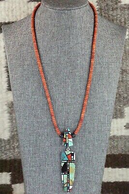 Coral, Turquoise & Sterling Silver Necklace - Chris Nieto