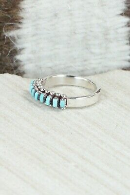 Turquoise & Sterling Silver Ring - Irma Unkestine - Size 7