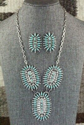 Turquoise & Sterling Silver Necklace and Earrings - Nathaniel Nez