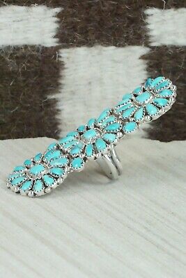 Turquoise and Sterling Silver Ring - Justina Wilson - Size 7.75