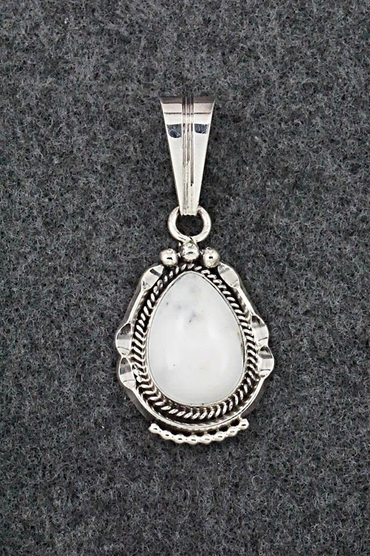 White Buffalo & Sterling Silver Pendant - Samuel Yellowhair