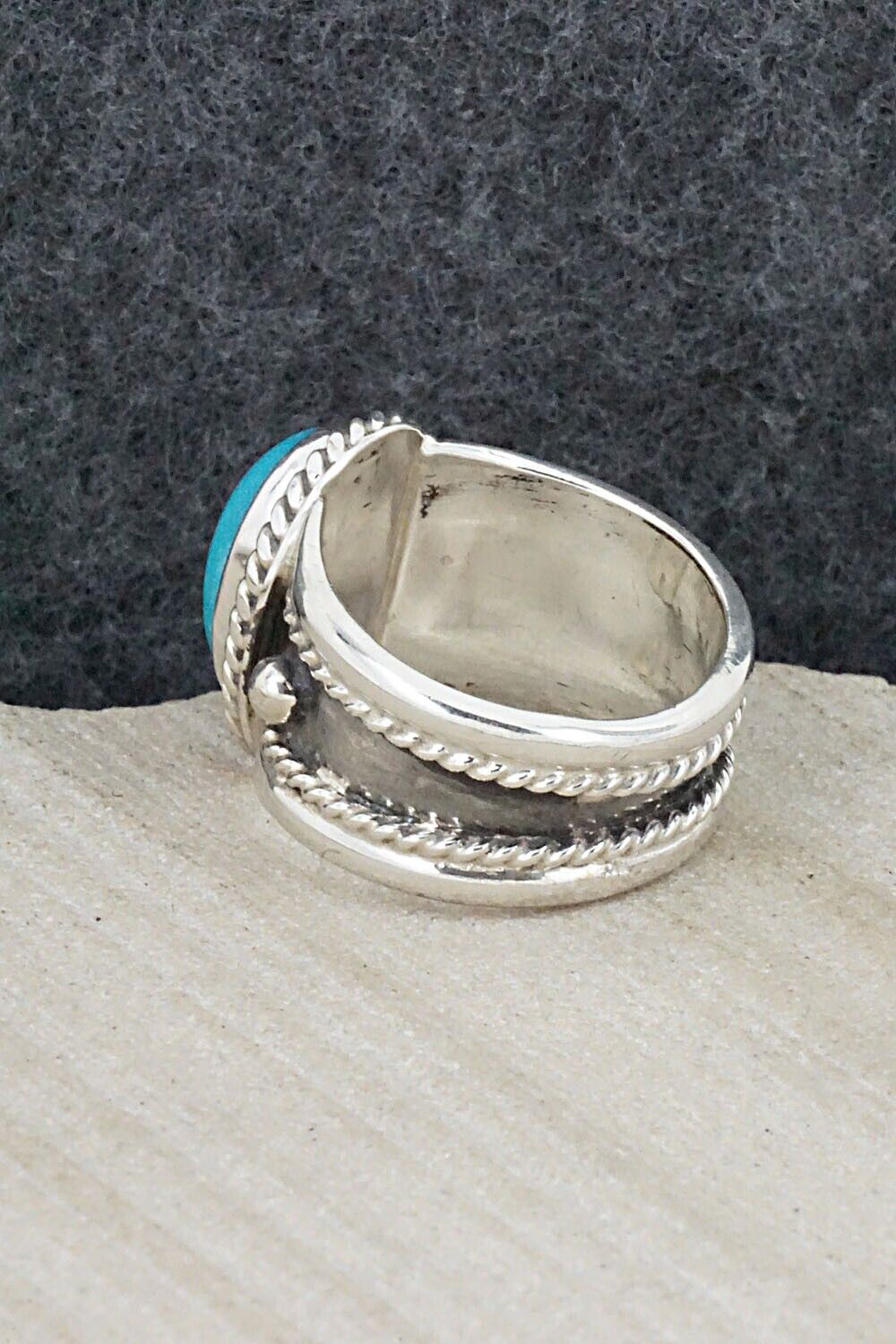 Turquoise & Sterling Silver Ring - Thomas Yazzie - Size 8