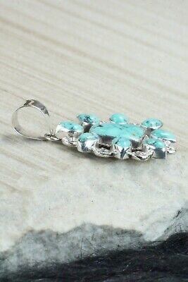 Turquoise and Sterling Silver Pendant - Ella Linkin