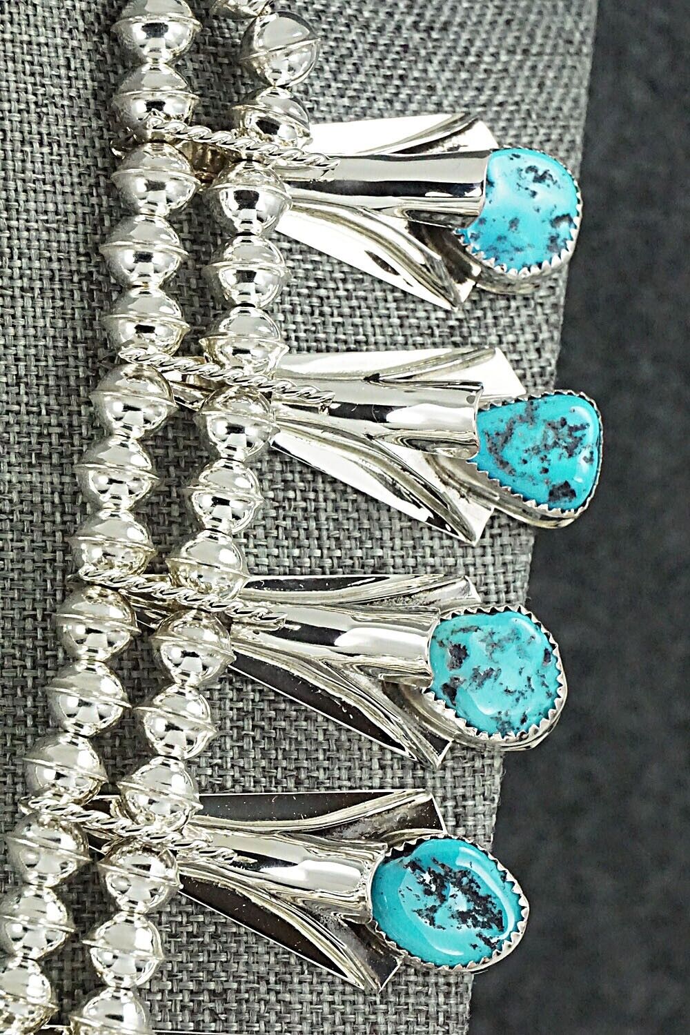 Turquoise & Sterling Silver Squash Blossom Set - Louise Yazzie