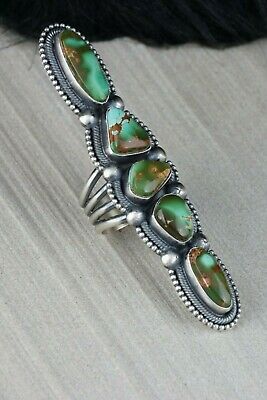 Navajo Royston Turquoise and Sterling Silver Ring - Ernest Roy Begay - Size 9 - High Lonesome Trading