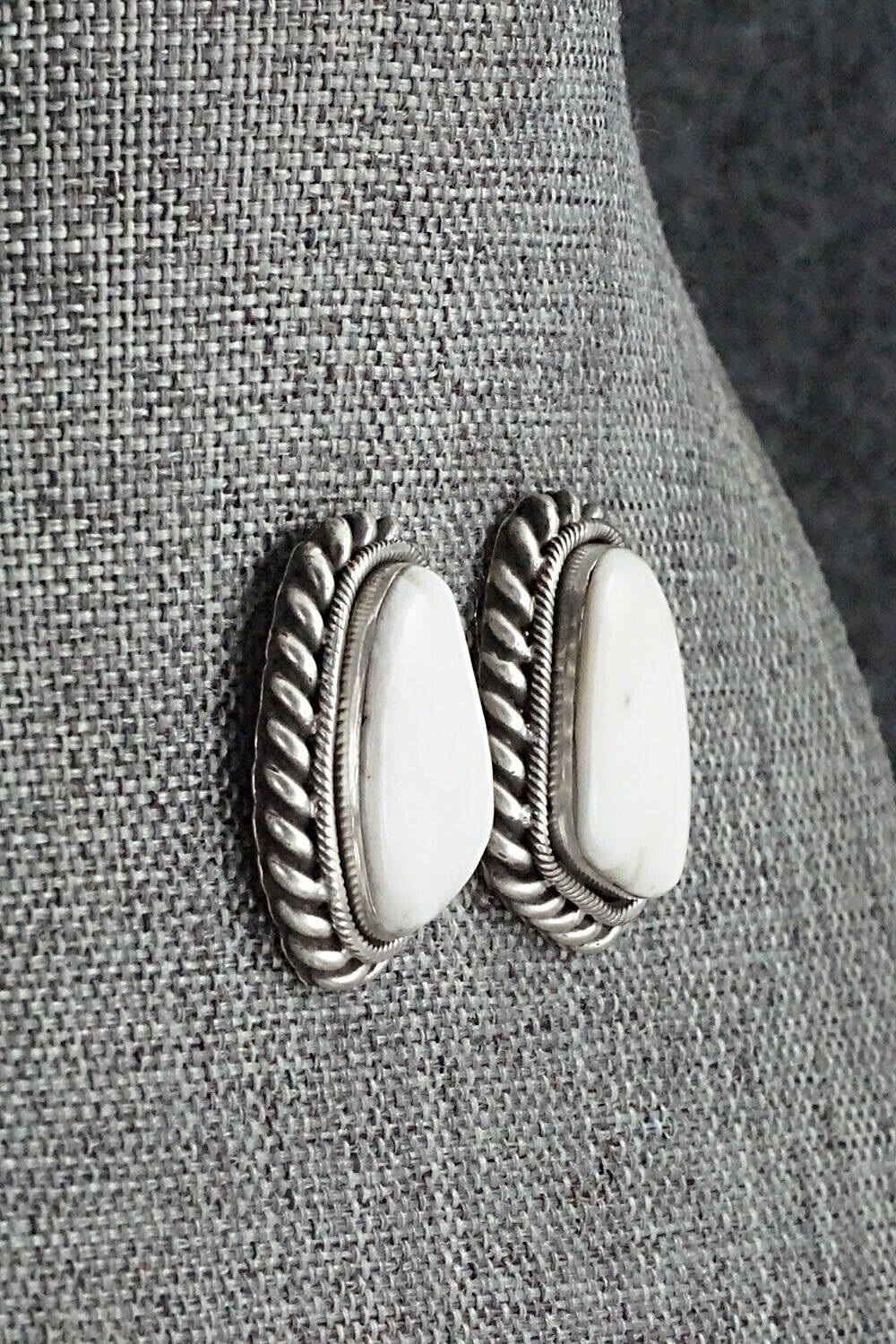 White Buffalo & Sterling Silver Earrings - Sharon McCarthy