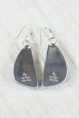 Navajo Turquoise & Sterling Silver Earrings - Alvin Joe - High Lonesome Trading