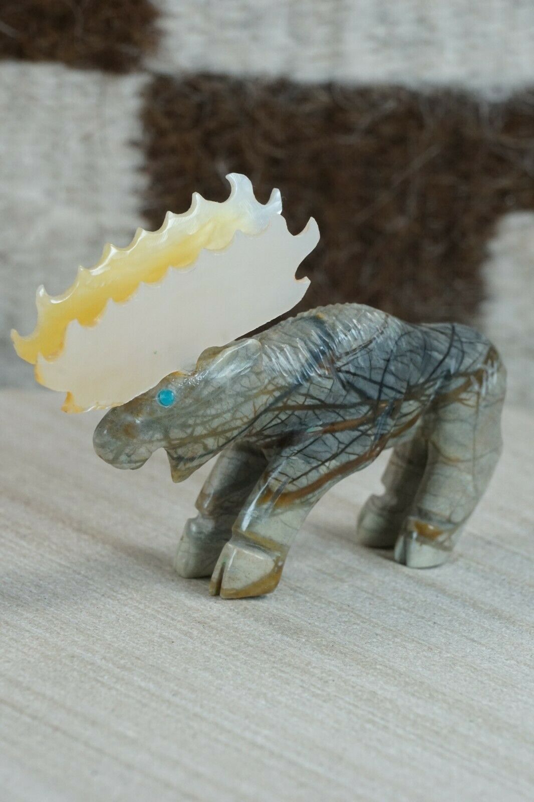 Moose Zuni Fetish Carving - Jonas Hastito