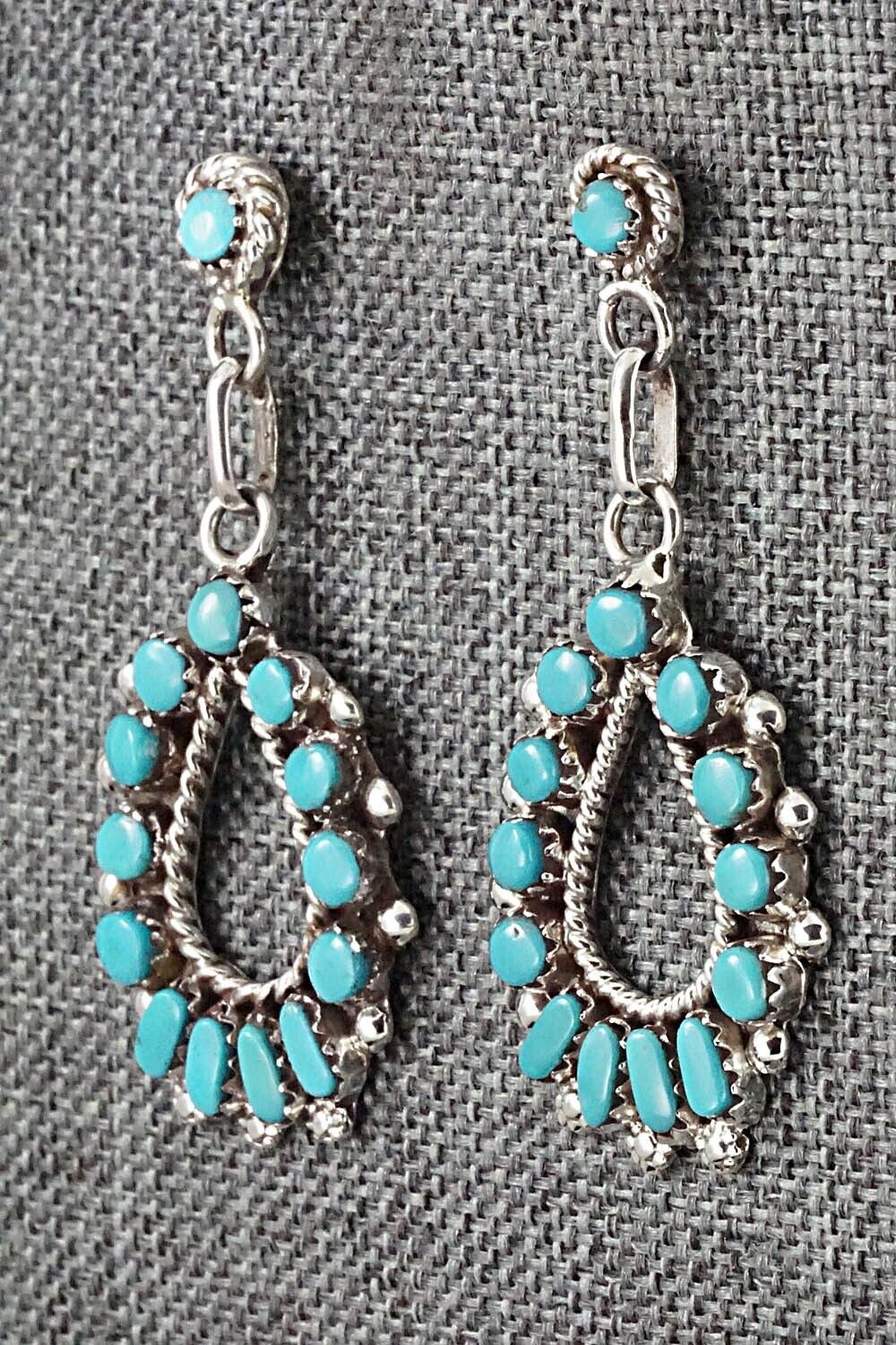 Turquoise & Sterling Silver Earrings - Vangie Tsabetsaye