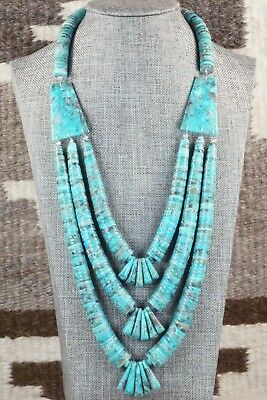 Turquoise & Sterling Silver Necklace - Lupe Lovato