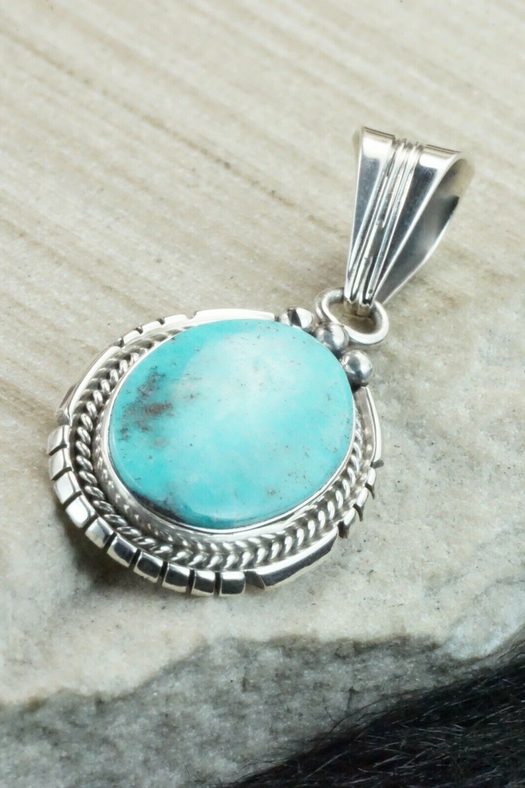 Turquoise & Sterling Silver Pendant - Samuel Yellowhair