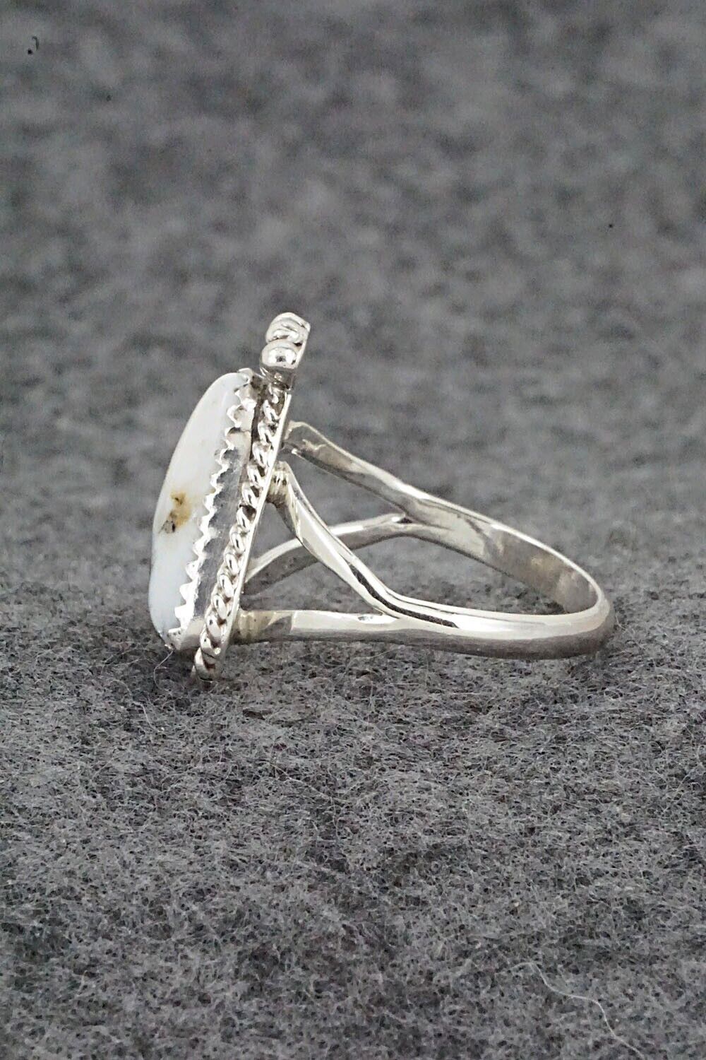 White Buffalo & Sterling Silver Ring - Judy Largo - Size 8.75