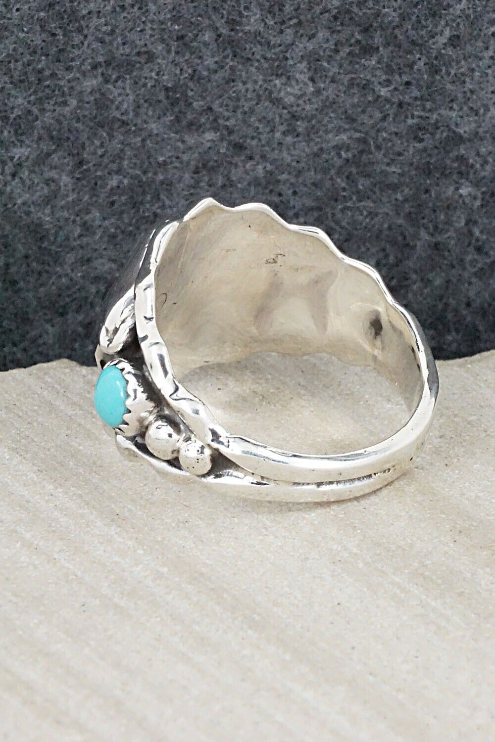 Turquoise & Sterling Silver Ring - Genevieve Francisco - Size 13