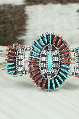 Coral, Turquoise & Sterling Silver Bracelet - Edmund Cooeyate
