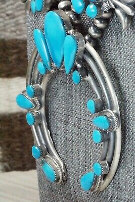 Turquoise & Sterling Silver Squash Blossom Set - Raymond Delgarito