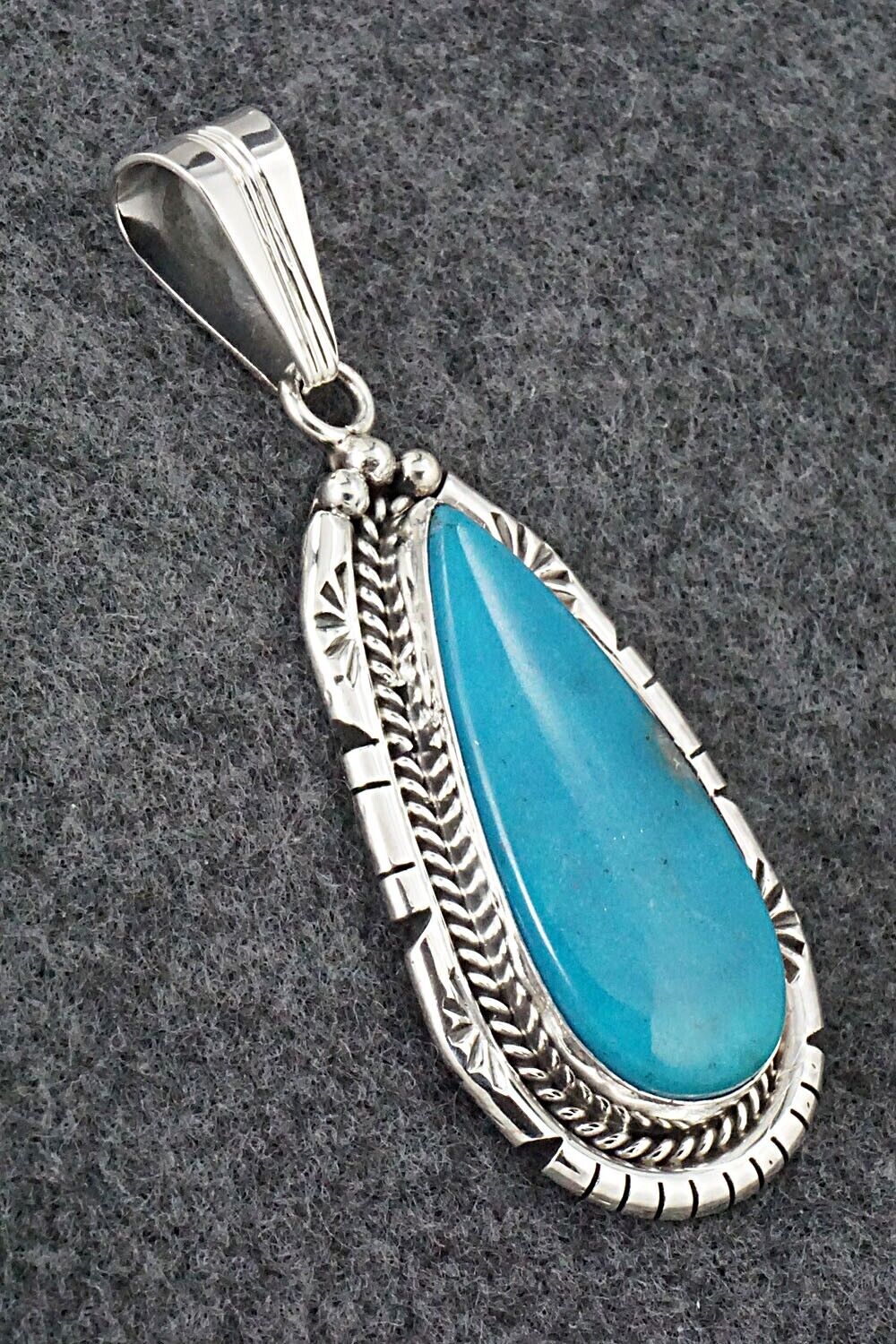 Turquoise & Sterling Silver Pendant - Samuel Yellowhair