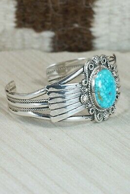 Navajo Turquoise & Sterling Silver Bracelet - Raymond Delgarito