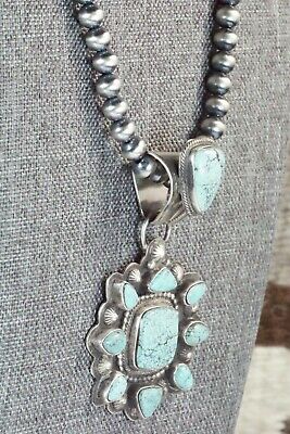 Turquoise and Sterling Silver Pendant & Necklace - Tom Lewis