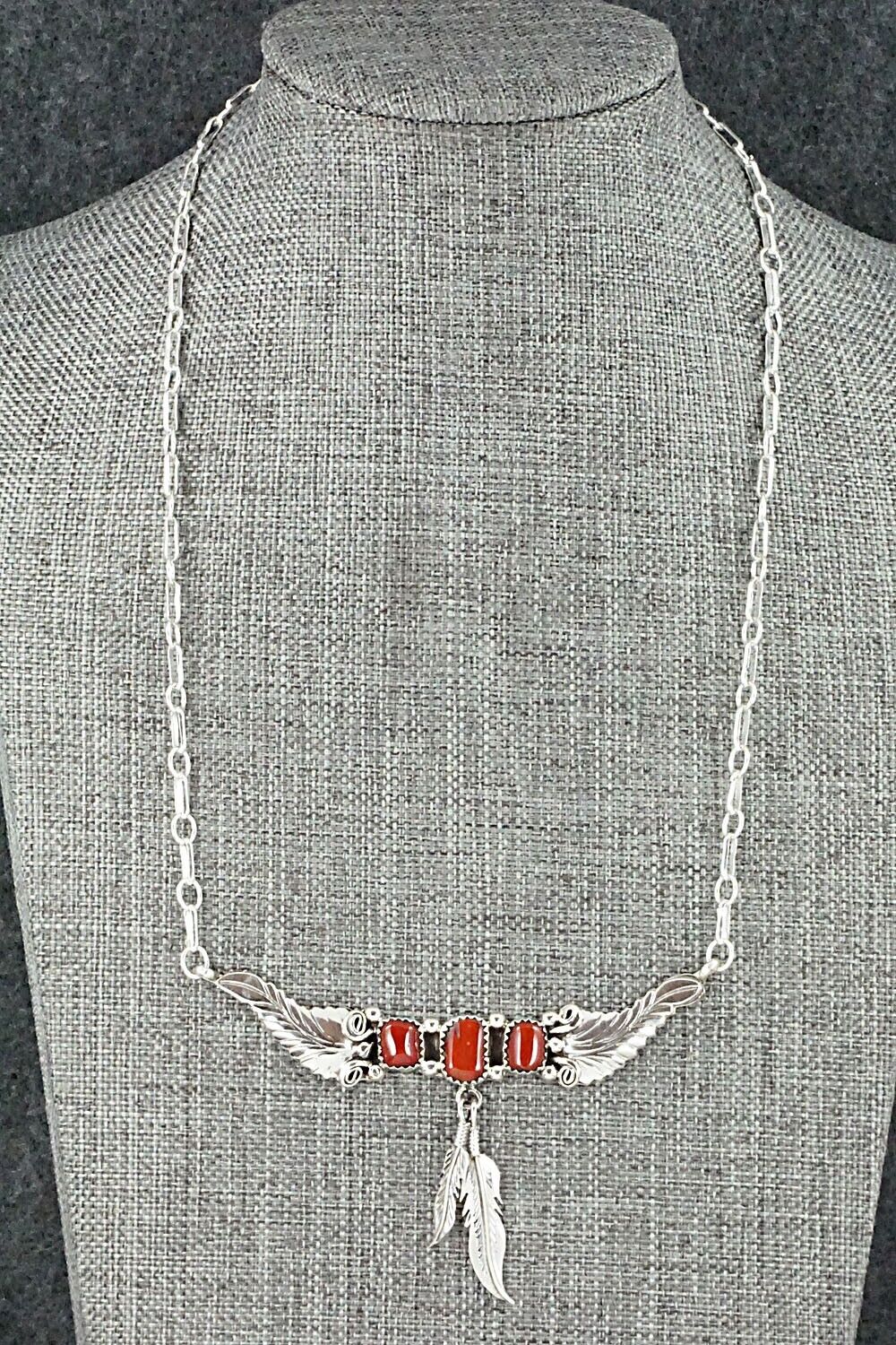 Coral & Sterling Silver Necklace - Sadie Jim