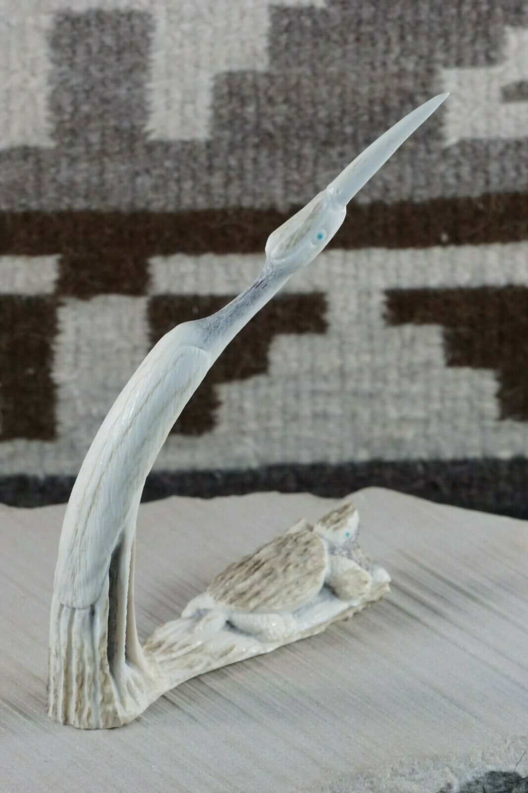 Crane Zuni Fetish Carving - Maxx Laate - High Lonesome Trading