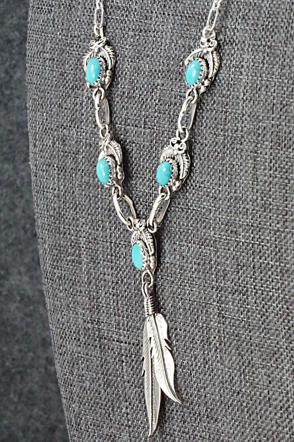 Turquoise & Sterling Silver Necklace - Verley Betone