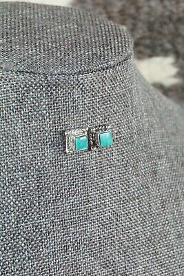 Navajo Turquoise & Sterling Silver Earrings - Jacinda Bodie