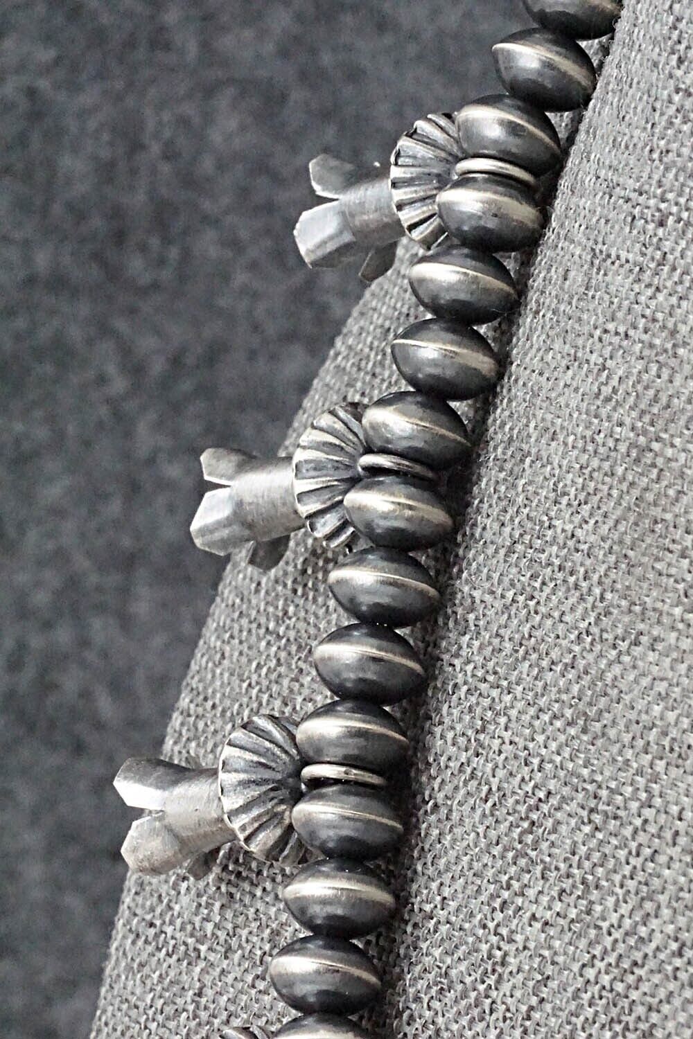 Sterling Silver Navajo Pearl Squash Blossom Necklace - Presley Haley