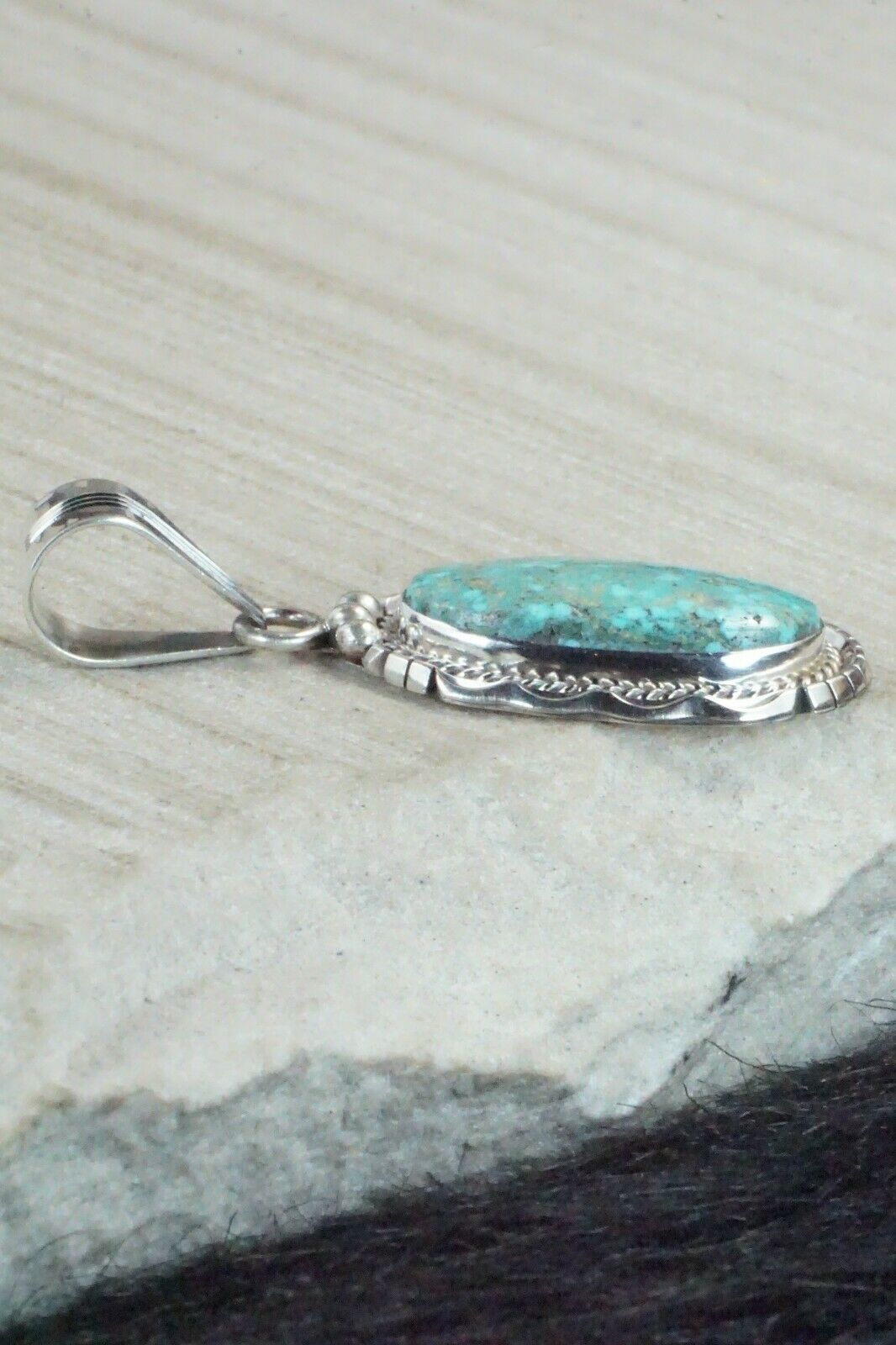 Turquoise & Sterling Silver Pendant - Samuel Yellowhair