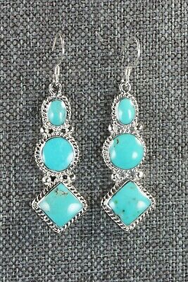 Turquoise & Sterling Silver Earrings - Annie Spencer - Navajo