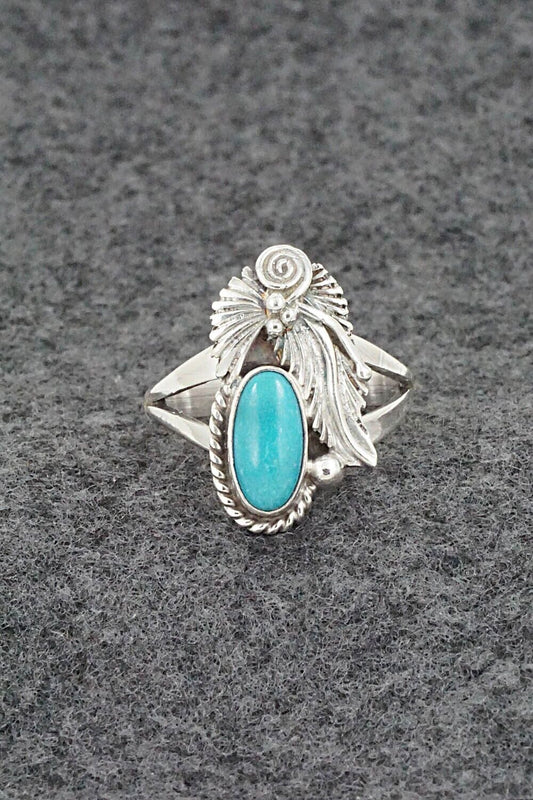 Turquoise & Sterling Silver Ring - Latricia Largo - Size 8.5