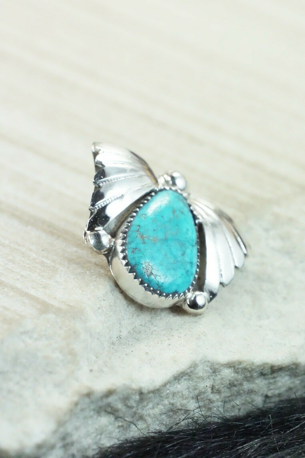 Turquoise & Sterling Silver Pendant - Lyolita Tsattie