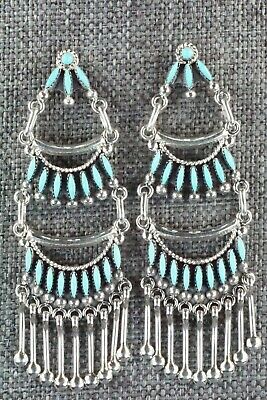 Turquoise & Sterling Silver Earrings - Stewart Nakatewa