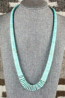 Turquoise & Sterling Silver Necklace - Lupe Lovato