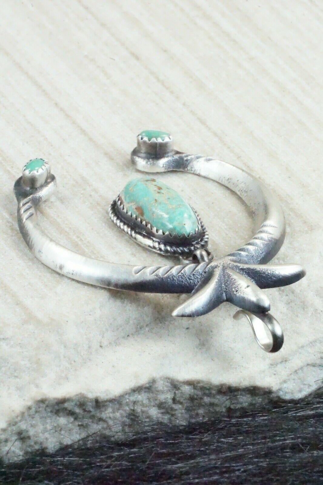 Turquoise and Sterling Silver Pendant - Martha Cayatineto - High Lonesome Trading