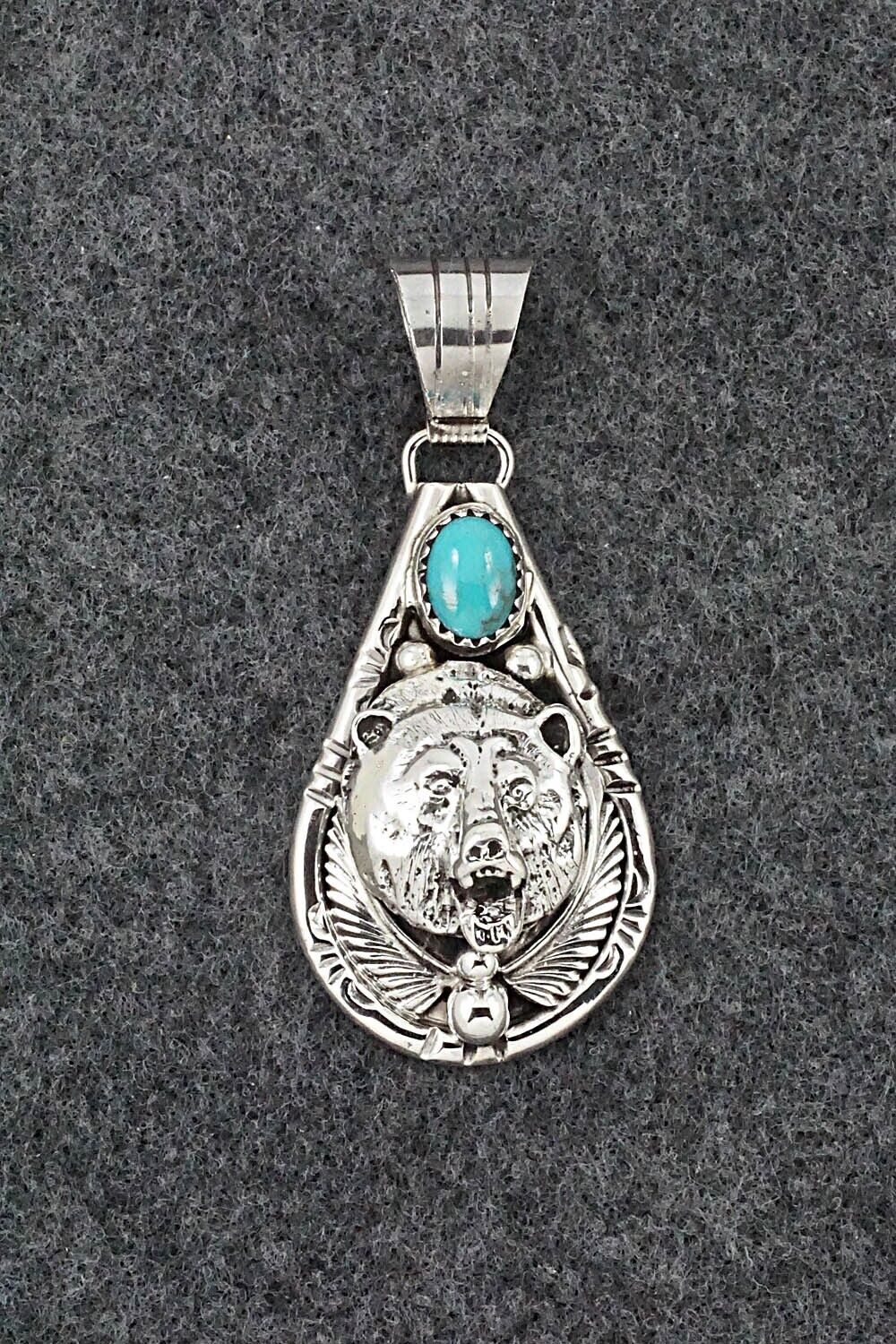 Turquoise & Sterling Silver Pendant - Jeannette Saunders